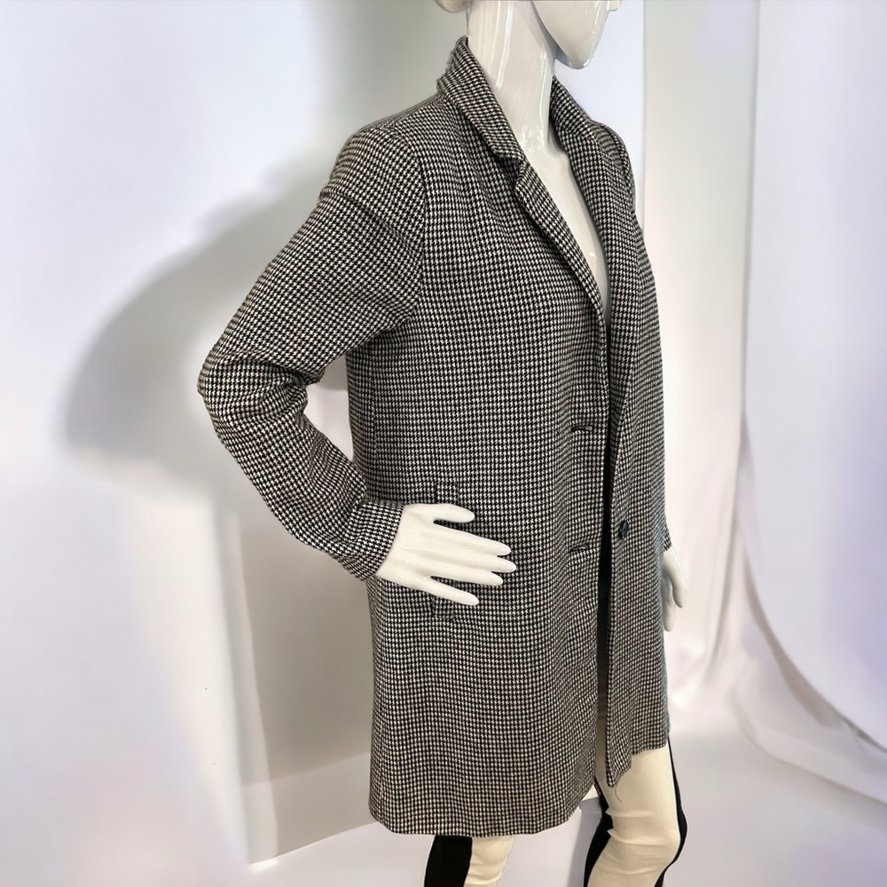 Houndstooth Check Overcoat